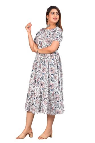 Image of Kuruti B Sheets Women's Cotton Floral Printed Regular Fit Anarkali Kurta for Women