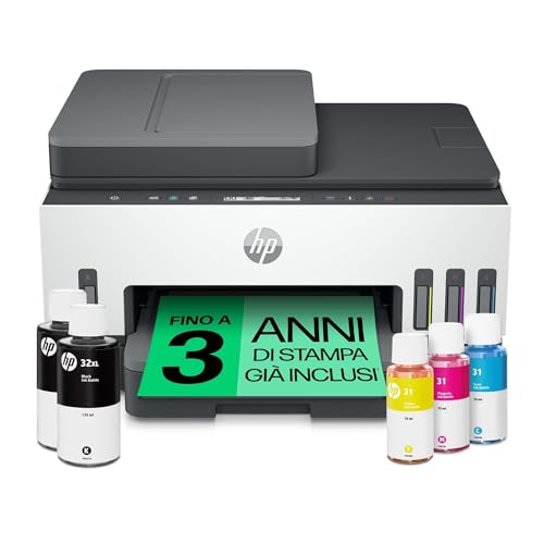 HP Smart Tank Plus 7305 AiO 28B75A, Stampante Multifunzione a Colori, Serbatoio d'Inchiostro ad Alto Volume di Stampa, Fino a 12000 Pagine (Nero) e 8000 Pagine (Colore), F/R Automatica, Wi-Fi , Grigia