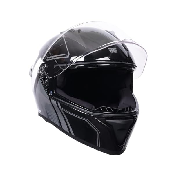 Royal Enfield Roadster Full FACE 1901 Helmet with micrometric Lock|ISI & DOT Certified|Scratch Resistant Visor|High Impact ABS Shell|High Density EPS Liner| 3 Intake Ports & 2 Exhaust Black (M) 58 CM
