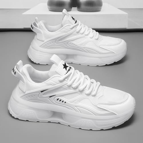 Image of Men's Chunky Sneakers: Mesh Breathable Upper, Air Cushion Sole, Sleek Structural Detailing-Trendy Casual Style for Daily Wear, Street Outfits & Urban Fashion Ensembles