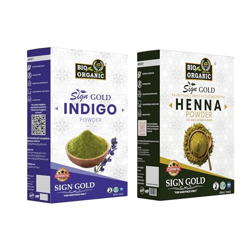 Image of Natural Henna and Indigo Powder Combo for Hair Black 200g | Ayurvedic Herbal Haircare Products for Natural Hair Coloring, Conditioning, & Healthy Shiny Hair