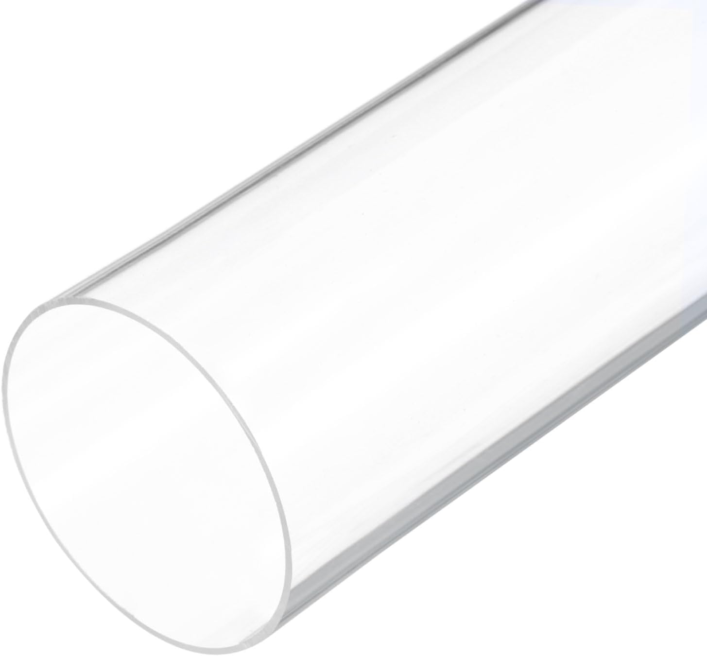 12" Clear Plastic Rigid Pipe 81mm ID x 85mm OD (3.2" ID x 3.4" OD) Acrylic Round Polycarbonate Tubing, [for Plumbing, Hydraulics, Pneumatics, Aquarium]