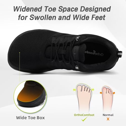 Men's Orthopedic Diabetic Wide Walking Shoes: Comfortable Plantar Fasciitis Fashion Sneakers with Arch Support, Casual Hammer Toes Swollen Tennis Work Sports Shoes for Heel and Foot Pain Relief2