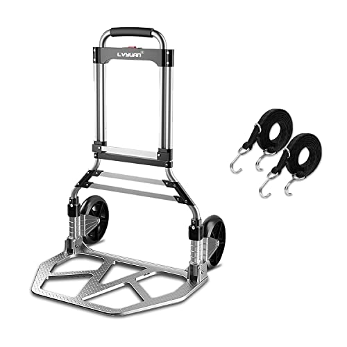 2023モデル160KG 荷重王 鋼鉄製 アウトドア用キャリーカート 折りたたみ 台車 折りたたみ 業務用 段差 静音 軽量 大型タイヤ バッグ付け 高さ調節 組み立て不要 荷物運搬 業務用ハンドトラック 引越し 釣り アウトドア アルミニウム合金 LVYUAN(リョクエン)
