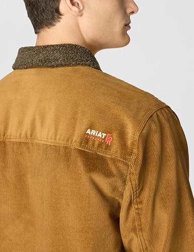 Image of ARIAT Men's FR DuraStretch Sherpa-lined Corduroy Shirt Jacket
