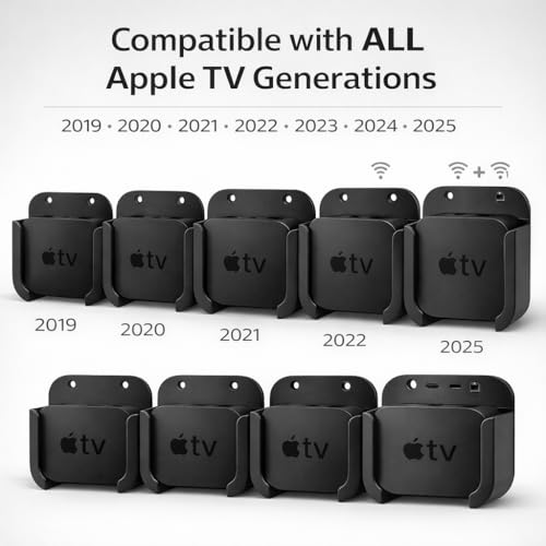Image of Mizi iTV Wall Mount Holder Bracket Compatible with A-pple TV 4K 5th / 4th Generation - Black