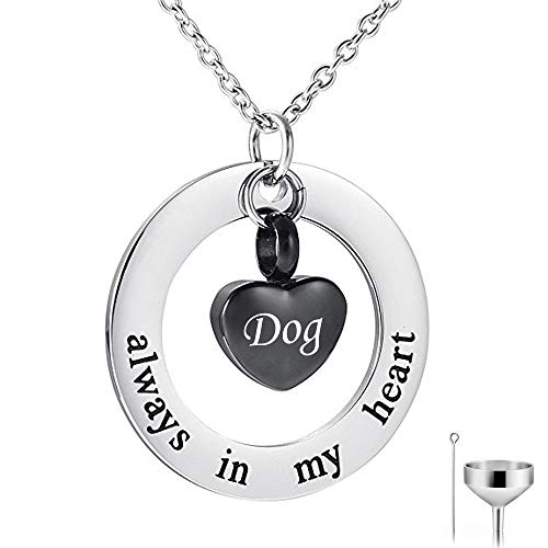 Pendentif de Coeur pour cendres MOCHAMIK collier d'urne funéraire souvenir noir
