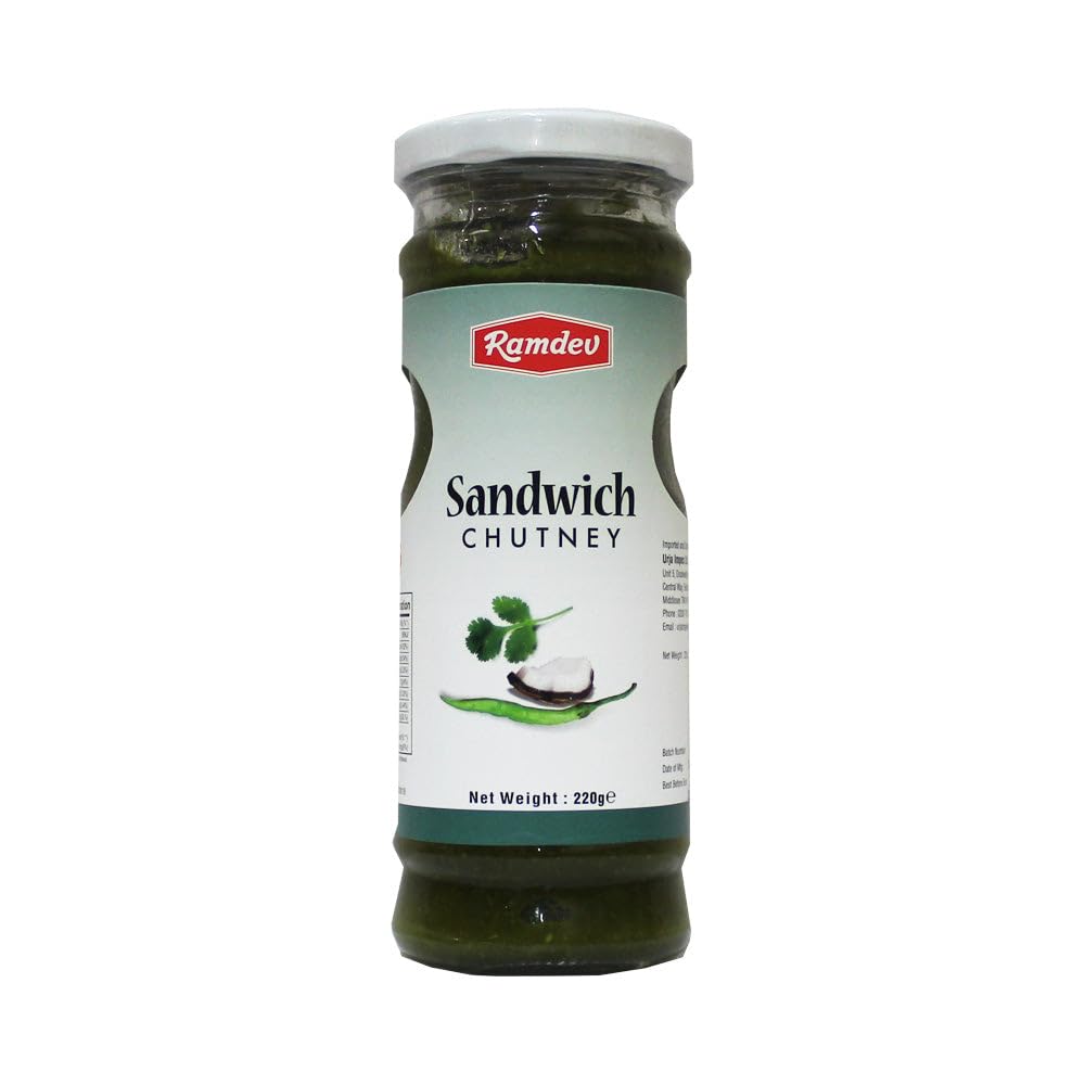 Ramdev Sandwich Chutney 1x250g - Ramdev Green Chilli Chutney 1x250g