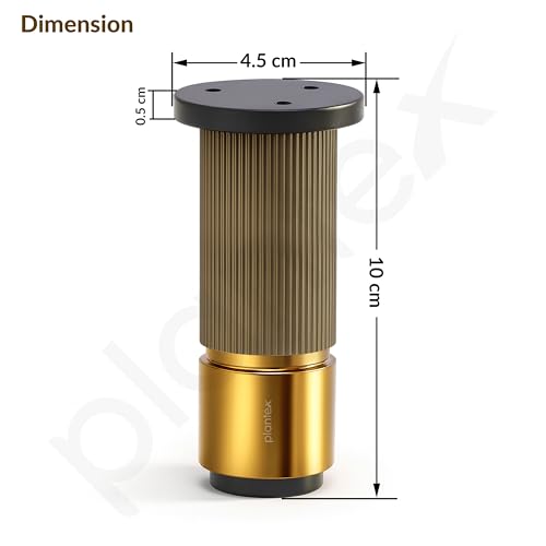 Image of Plantex 4 Inch Sofa Leg for Bed Furniture /Aluminium Sofa Leg for Table /Support Legs /Furniture Leg - Pair of 4 (8 Piece) (DTS-77, Brass Antique & Gold)