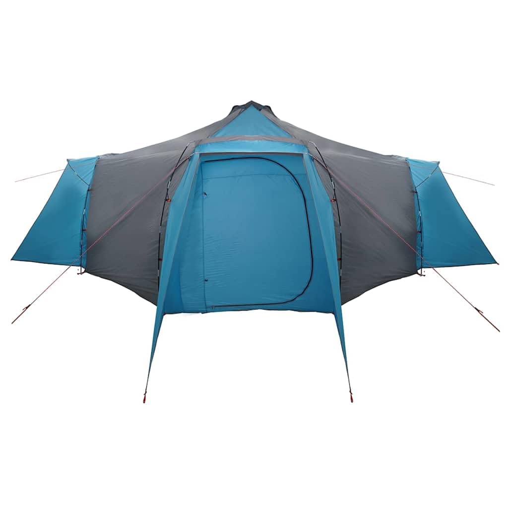 Family Namiot Tipi, zielony, 492 x 492 x 275 cm – wiatroszczelna tafta z 4 drzwiami, bramą E i hakiem do zawieszenia na kemping