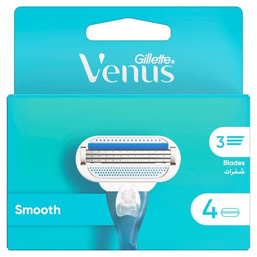Gillette Venus Smooth Rasierklingen für Frauen, 4 Stück Nachfüllklingen (Verpackung kann variieren) – Ansicht 1