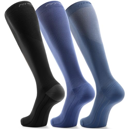 FITRELL 3 Pairs Compression Socks for Women and Men 20-30mmHg-Circulation Support Socks - Main Image