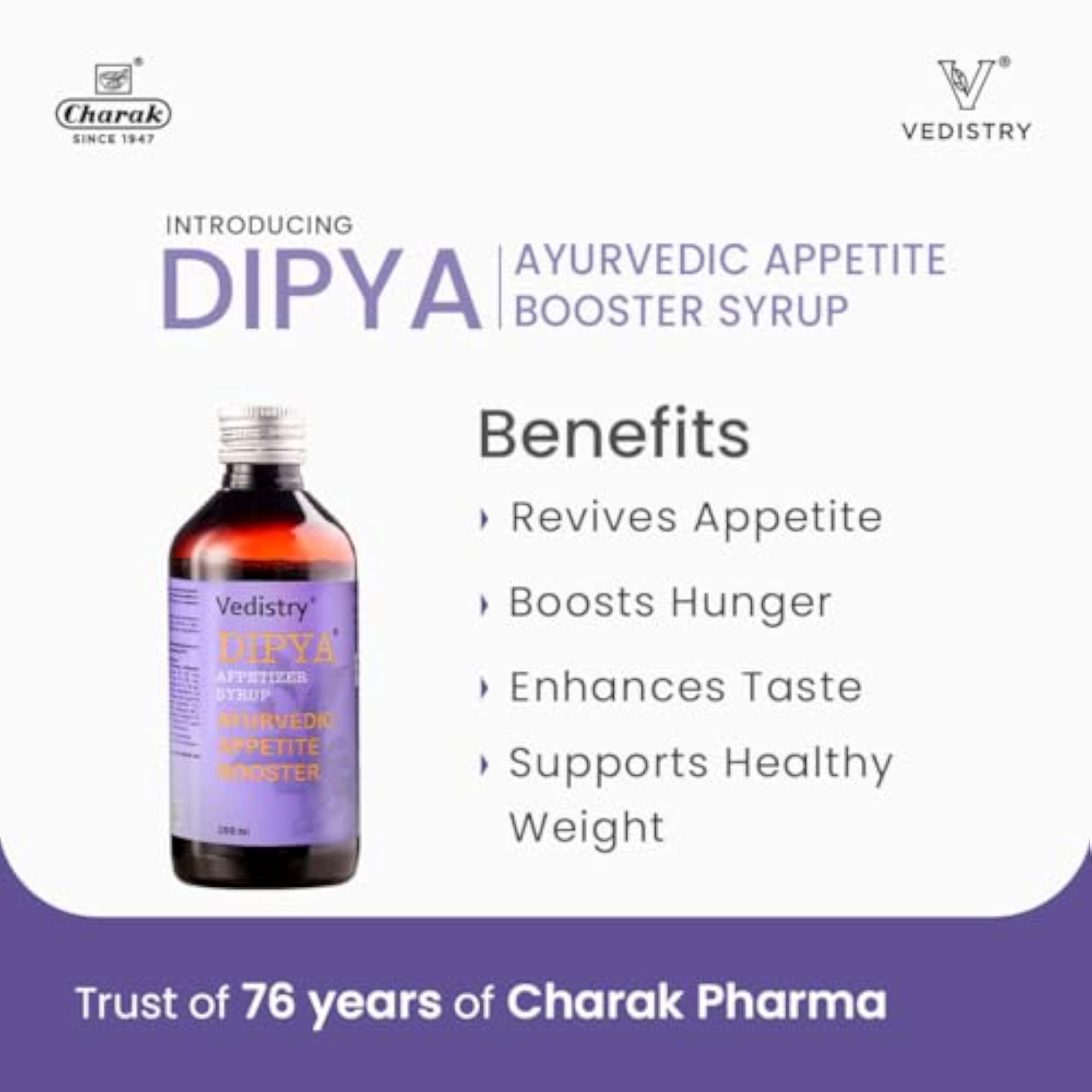Charak Vedistry Ayurvedic Dipya Appetizer Syrup 200ml