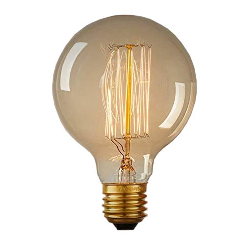 Vintage Edison Glühbirne 60 W - altmodischer Glühfaden für schönes Design, Riesen-Käfig-Kugel 95 mm, E27 ES, dimmbar, UK-Beleuchtung Cover
