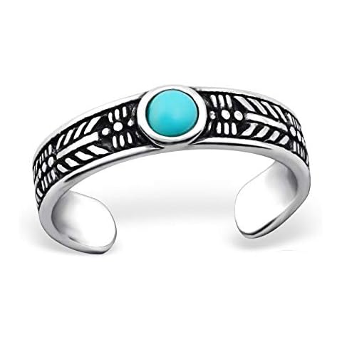 Azure Blue Opal Sterling Silver Toe Ring Cover