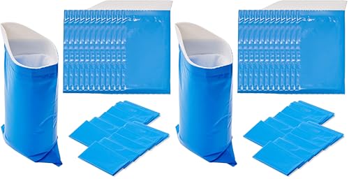 Bramble 12 Einweg Urinbeutel (600ml) & 12 Müllbeutel für Frauen, Männer, Kinder - Pinkelbeutel, WC, Notfall Toilette für Unterwegs, Auto, Camping, Reise (Packung mit 2)