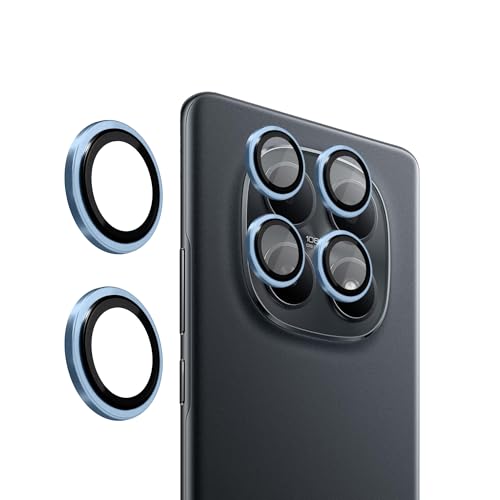 Image of Amazon Brand - Solimo Camera Glass Lens Protector Ring for Redmi Note 15 Pro 5G Case Friendly with Edge to Edge Coverage and Easy Installation (Blue)