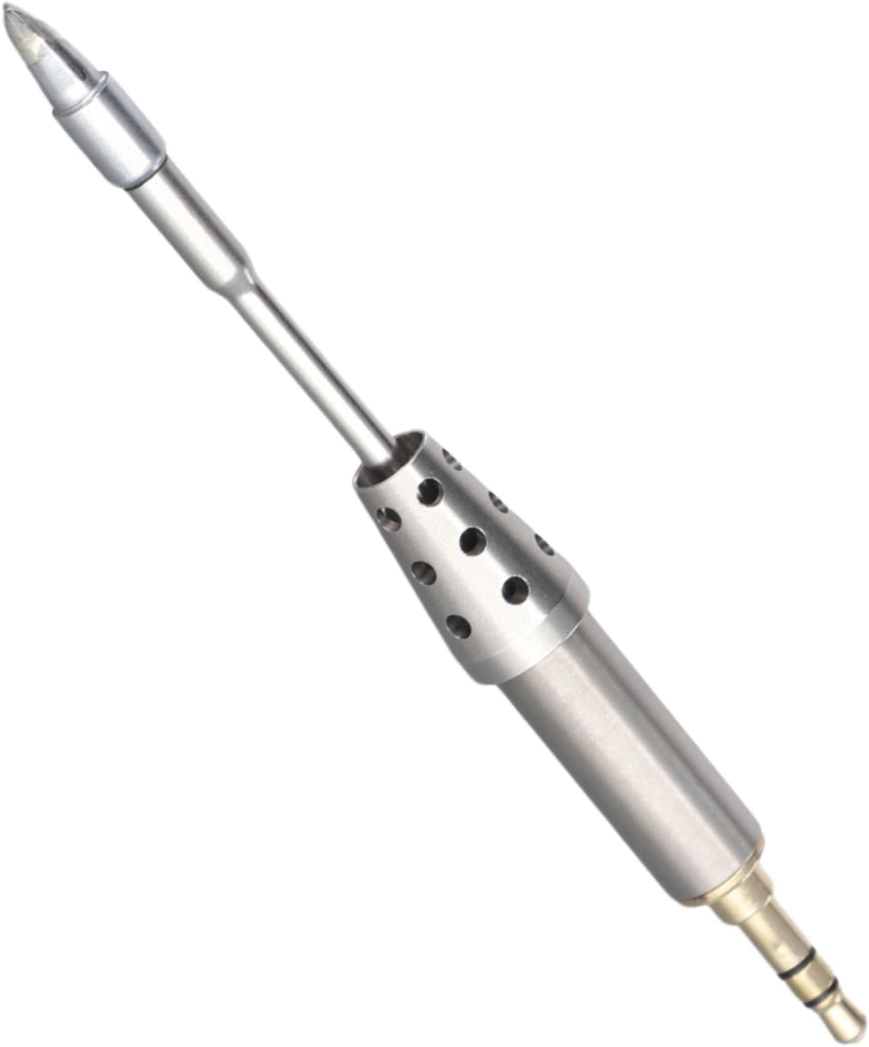 TS80P Soldering Iron Tip Replacement for Miniware TS1C TS80 Cordless Soldering Station Internal Heating Steel Head Fast Heating Long Life Pluggable 3.5mm Audio Interface Silver 100mm Length(TS-D25)