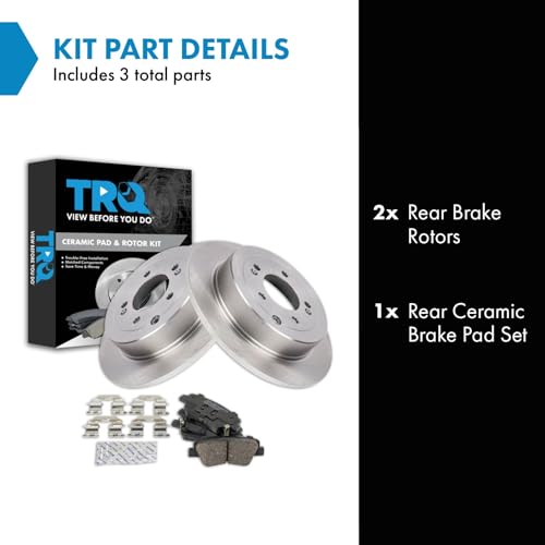 Image of TRQ Rear Brake Pad & Rotor Kit Ceramic Compatible with 17-21 Sportage 16-21 Tucson