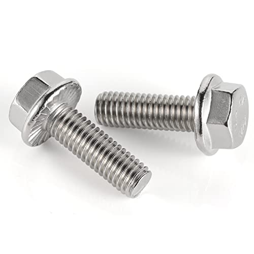 Image of 1 /4-20 x 1 Flange Hex Head Bolts, Stainless Steel 304, Fully Threaded, 50 PCS