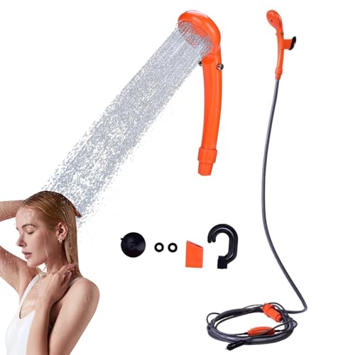 Camping Shower Portable Outdoor Shower Kit 12V Car Plug Vehicle Mounted Shower Kit for Camping Travel, Outdoor Camp Showerhead Kit with Strong Pump, Cable Length: 4.88m/16ft