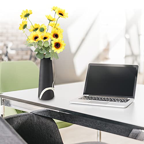 VIHENTHI-10-Inch-Black-Vase-with-Handle-Tall-Flower-Vase-with-Hand-Painted-Pattern-Morden-Black-Vases-Home-Decor-for-Flowers-Living-Room-Dining-Room-Office-Vases-for-Decor