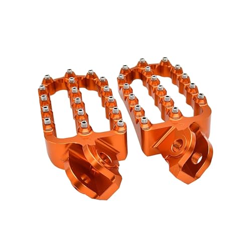 Repose-pieds CNC pour moto TC65 et FS450 en alu taillé masse orange