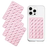 UIEXAY 4 Stück Silikon-Handyhüllen mit Saugnapf,saugnapf handy,freihändiges Fidget-Spielzeug, Spiegel, Dusch-Handyhalterung, Tiktok-Videos und Selfies (Hellrosa)