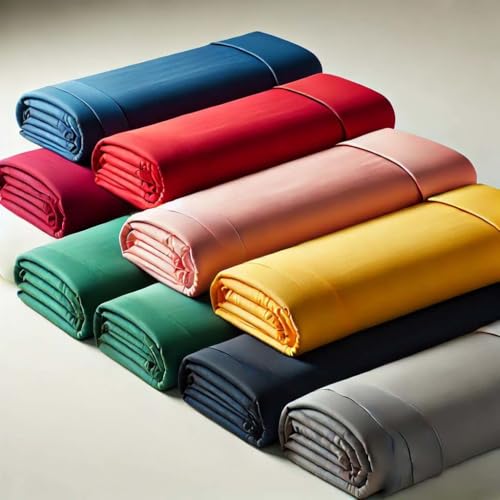L22G Lot de 6 Draps Housses Polycoton 57 Fils/cm² Doux Résistant 140x190cm Bonnets 25 cm
