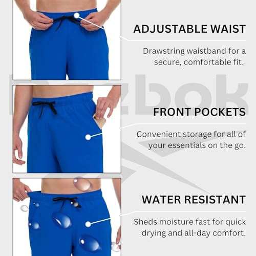 Reebok Men's Swim Trunks, 7" Mesh Liner Board Shorts Quick Dry Bathing Suit - image 5