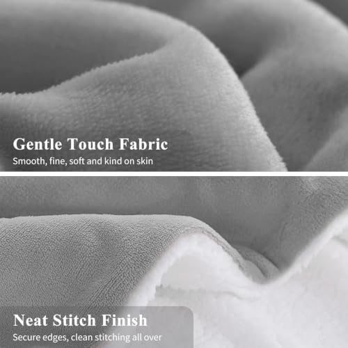 Miniatura 5 de Aisbo Manta Sofa Invierno Polar - Mantas Para Cama 90 Gruesa Calentita Manta De Sofá Suave Y Caliente Con Borreguito, Reversible De Franela Y Borrego Gris 150x200, Sherpa Blanket