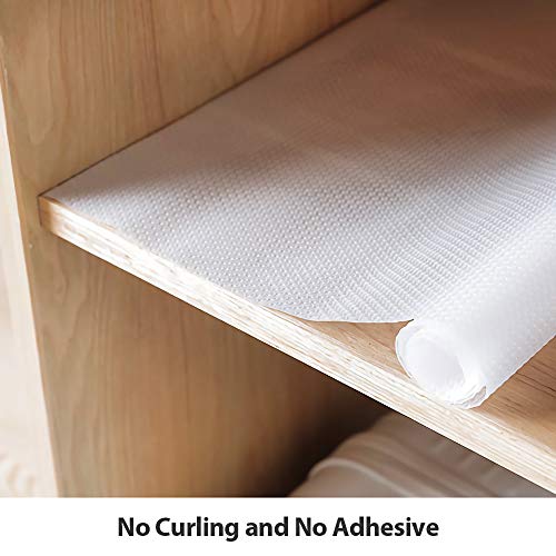 amorus 2 Rolls Shelf Liners, Non Adhesive Cabinet Liner Drawer Liners, Waterproog EVA Material Refrigerator Liners, 17.5 x 5 FT