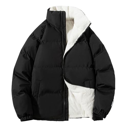 Doudoune d'hiver pour homme DGKaxiyaHM à col montant et fermeture éclair - Manteau chaud uni