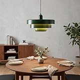 BARCELONA LED Lámpara Colgante MACARRON Verde de 3 Niveles, Metal Hierro, Estilo Bauhaus Minimalista, Diseño Indirecto No Deslumbrante, Clásica Vintage Moderna y Lujo Contemporáneo E27