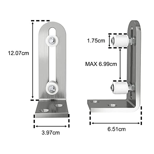 LWZH Floor Guide Schuur Deur Gids Schuifdeuren Schuur Deur Floor Guide Roller Bottom Verstelbare Stay Roller, Zilver - Image 4