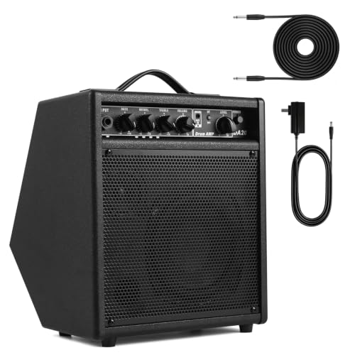 GOGHOST Electric Drum Amp 20W, Dual Speakers, Bluetooth & AUX Input