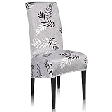 4 Pack Stretch Dining Chair Covers, XL/Oversized Removable Washable Soft Spandex High Back Large Cha