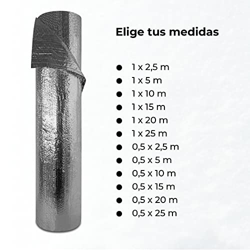Miniatura 3 de Aislante Térmico Reflexivo De Aluminio Y Burbujas 0.5x5 M 2.5 M - Frío Y Calor - Viviendas, Caravanas, Campers, Buhardillas, Uso Industrial