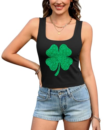 Débardeur court irlandais à trèfle pailleté pour fêter Saint-Patrick