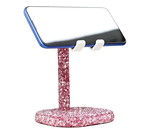 Bling Bling Rhinestone Crystal Phone Stand, Adjustable Cell Phone Stand, Phone Holder For Desk, Desktop Holder, Cradle Compatible With Iphone Xs Xr 8 7 6S Plus 11 Pro Max Samsung Smartphones Sl (Pink) #TOP2