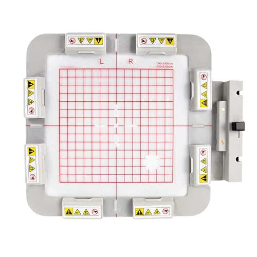 Brewland Magnetic Embroidery Hoop for Janome MC 550E 500E 400E Elna Expressive 830 830L Embroidery Machine, 5.5x5.5inch (140x140mm)-JA414MK, Fast Hooping & Easy Adjustment