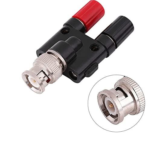 Adaptador conector BNC macho a doble banana hembra 4mm x4 miniatura 4