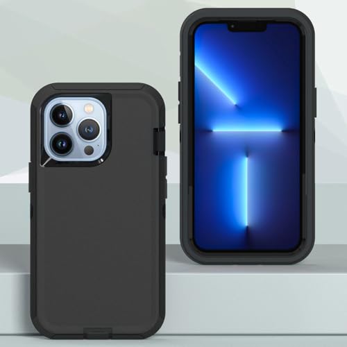 Image of Case for iPhone 13 Pro Max, Heavy-Duty Tough Rugged Shockproof Drop Protective Cover Phone Cases, Black