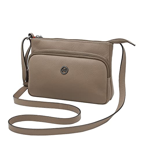Bolsa Feminina Couro Alça Transversal Mariart Bolso Frontal Zíper Rosalina (New Fendi)