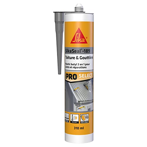 SIKA - Mastic et colle butyle 2 en 1 - SikaSeal-189 Toiture & Gouttière gris -...