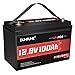 Dumfume 12V 100Ah LiFePO4 Lithium Battery Built-in 100A BMS, Group 31 Rechargeable Battery 6000+ Cycles 1280Wh Perfect for RVs MotorHomes, Camper, Solar System, and Off-Grid