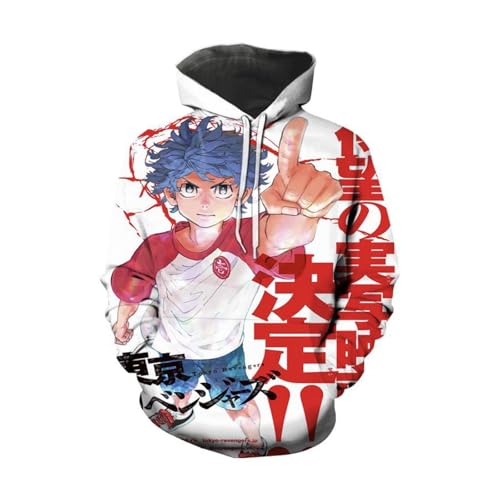 CUTTE Sudadera Cosplay Manjiro Sano Tokyo Revengers | Estampado 3D Oficial | Unisex Estilo Streetwear (664,5XL)