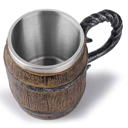 Jarra de cerveza de madera medieval taza pirata artesanal para bar 5