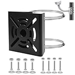 Universal Vertical Pole Mount for CCTV,Stainless Steel Mounting Corner Bracket,Metal Mounting Bracket with 2 Loops,Weatherproof Corner Mount for Security Camera, Solar Panels and Outdoor Devices​