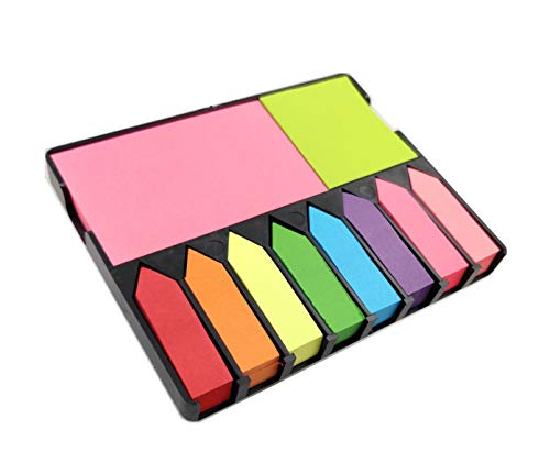R H lifestyle Sticky Note Memo Pad with 8 Index Tabs, Bright Neon Colors (100 Sheets Each) for Office Supplies School Supplies R H lifestyle Sticky Note Memo Pad with 8 Index Tabs, Bright Neon Colors (100 Sheets Each) for Office Supplies School Supplies